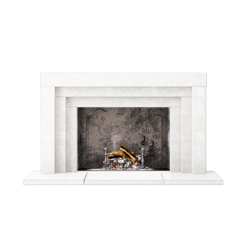 Contempo Fireplace Surround, Travertine White
