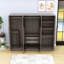 Rangement garde-robe en bois 6 portes avec 2 tiroirs