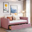 Upholstered Daybed With Ergonomic Design Backrest And 2 Drawers-957859274