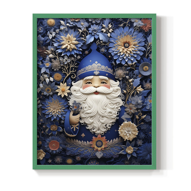 «Christmas Holiday Art» DCLIV, reproduction d'art encadrée - bois massif, H 30 po x l 24 po, Vert