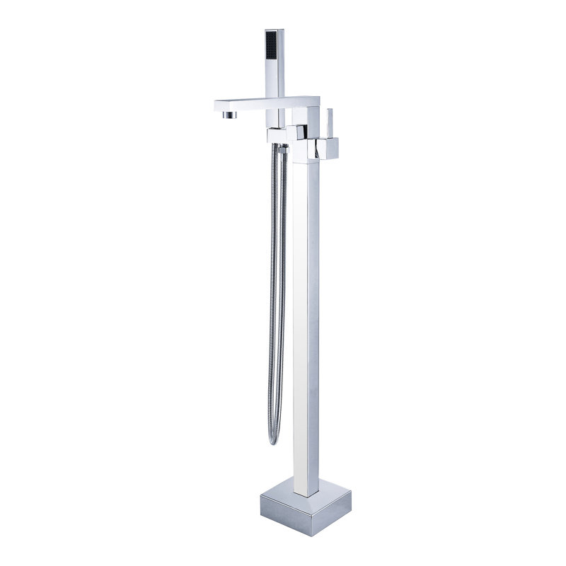 Freestanding Bathtub Faucet With Hand Shower - Metal Build, 6.14 In. Height For User- Experience Modern And Construction, 6" Height, Adds Elegance To Bathroom