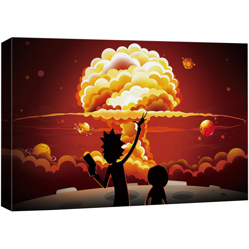 Rick et Morty sur toile, Toile tendue, H 32 po x l 48 po x P 1,5 po