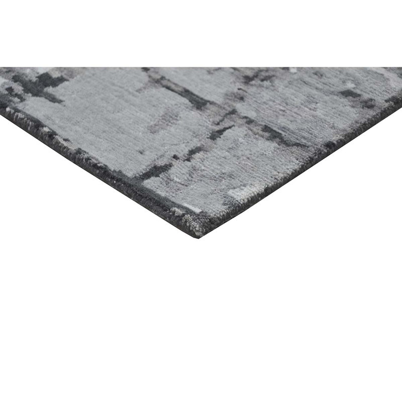 Windsom Abstract Area Rug in Sliver/Charcoal, Rectangle 6' x 9'