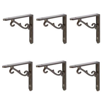 Hammer & Tongs - Scroll Iron Shelf Bracket - D105mm - Raw