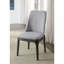 Ensemble de 2 chaises d'appoint Madan en lin gris clair et chêne gris