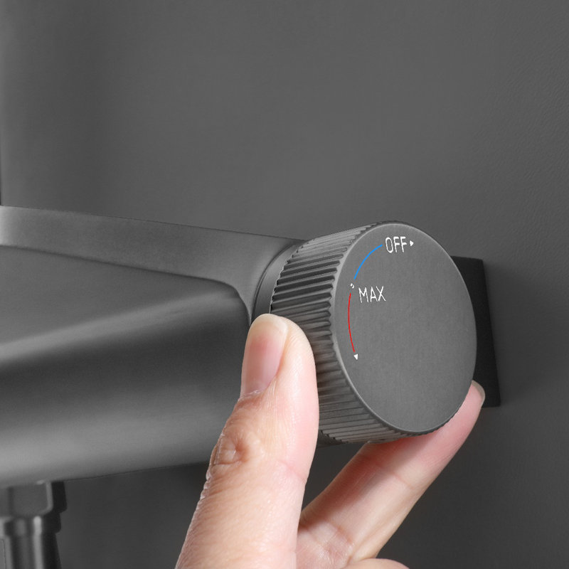 Système de douche complet à inverseur avec valve brute, Gris bronze