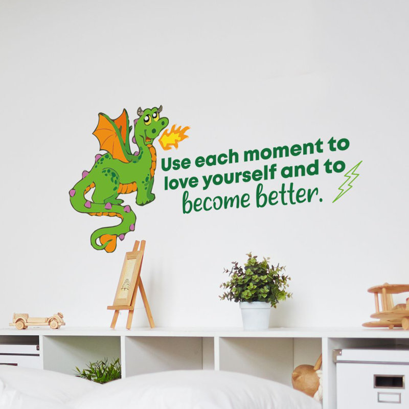 Adhésif décoratif «Be Better Dragon» en vinyle, H 15 po x l 30 po x P 0,05 po