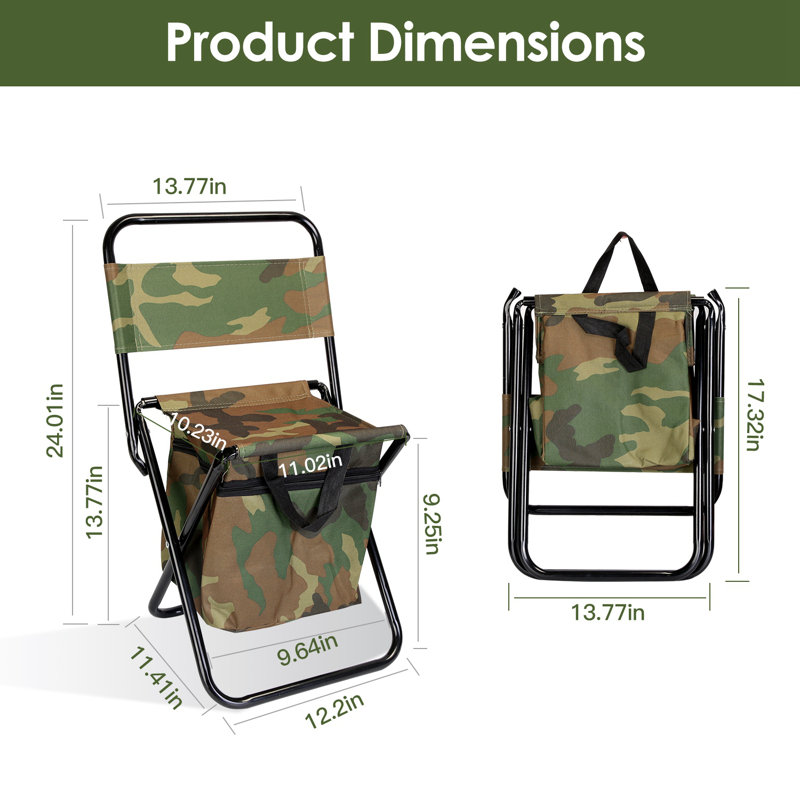 Portable compagnon de pêche: chaise pliable avec sac isotherme et dossier pour l'extérieur