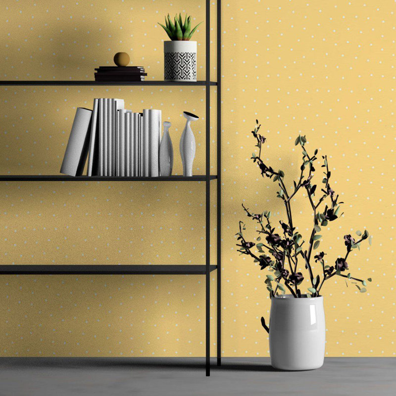 Rouleau de papier peint adhésif Aymelia, Jaune, L 126 po x l 24 po