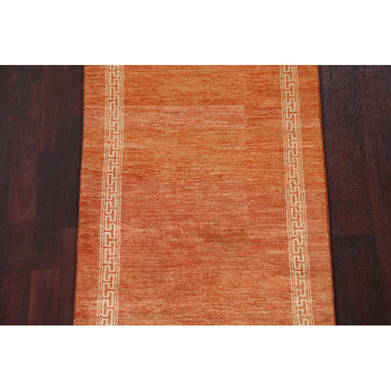 Orange Gabbeh Runner Rug 3x9