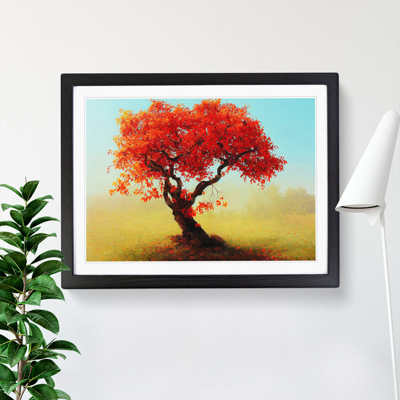 Picturesque Apple Tree - Single Picture Frame Print, Black Framed, 46cm H x 64cm W x 2cm D