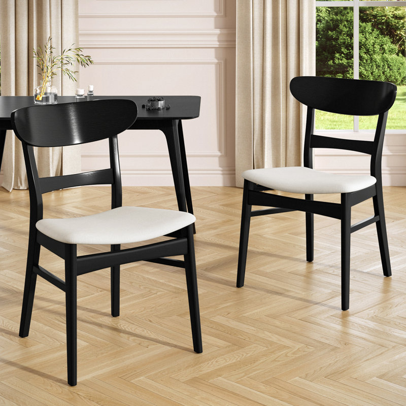 Chaises de salle à manger Lou, Beige, Noir
