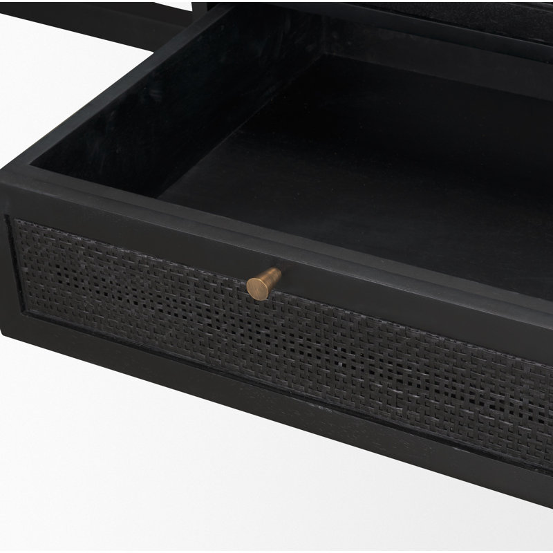 Solid Wood Writing Desk, Black