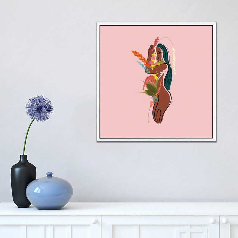 Mauve by DeeLashee - Print on Canvas, 45.72 cm H x 45.72 cm W, White Framed