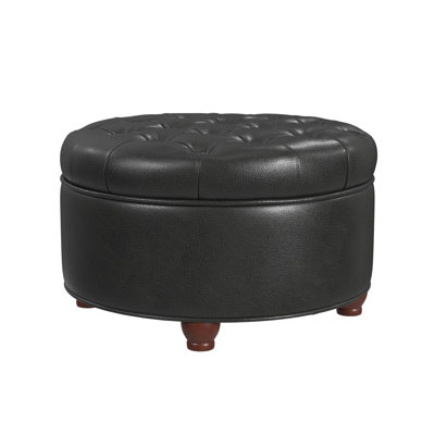 Lona Vegan Leather Storage Ottoman