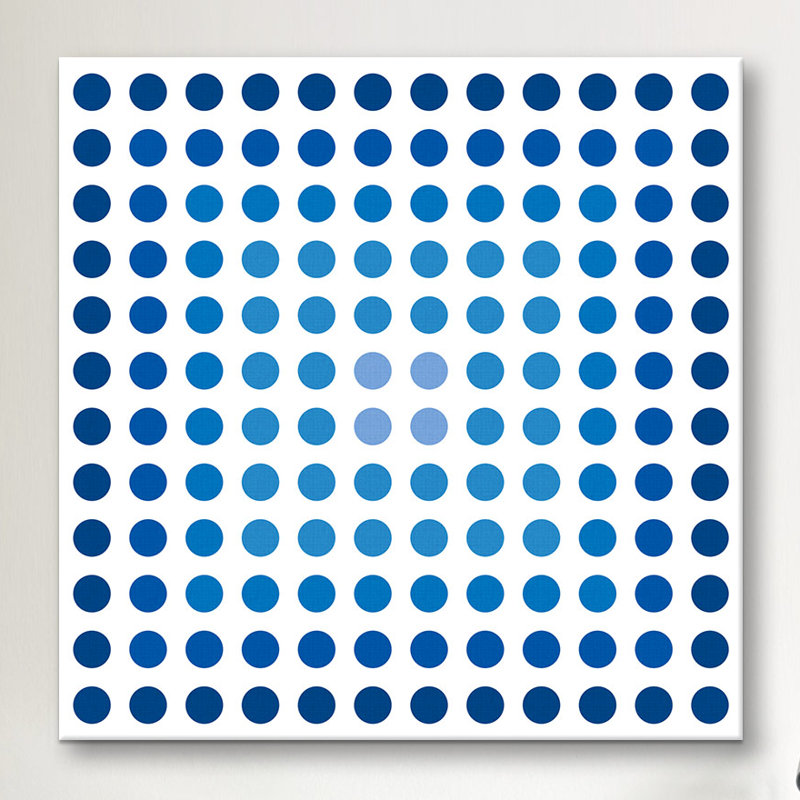 «Albree Modern Faded Navy Dots», reproduction sur toile tendue, H 12 po x l 12 po x P 0,75 po, Pas de tapis, Toile tendue
