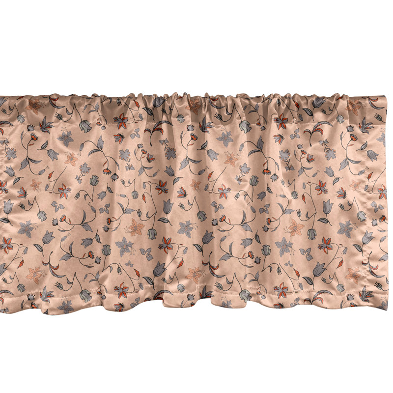 Ambesonne Ambesonne Peach Colors Valance Pack of 2 Abstract Autumn Botany Peach Multicolor