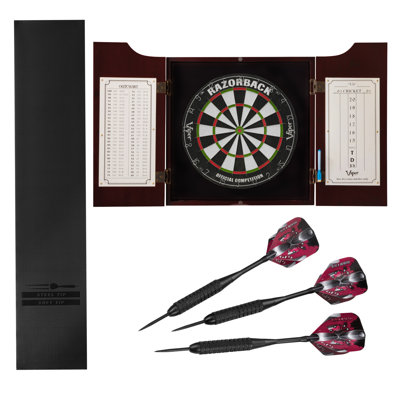 Razorback SisalBristle Dartboard and Cabinet Set with Darts