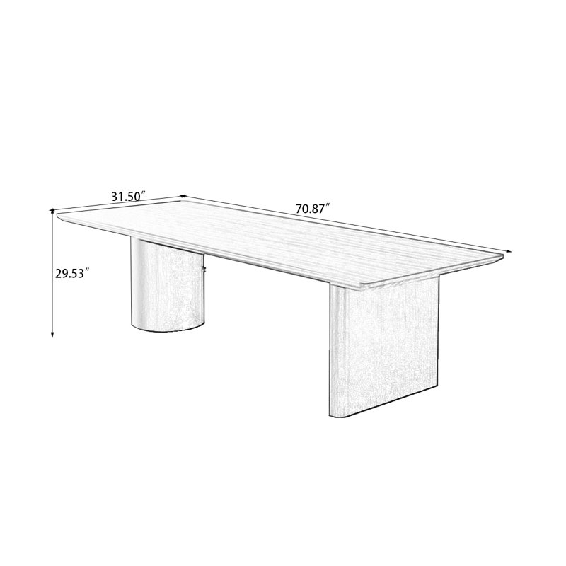 Brown Rectangle Solid Wood Dining Tables, 29.53"H x 70.87"L x 31.5"W