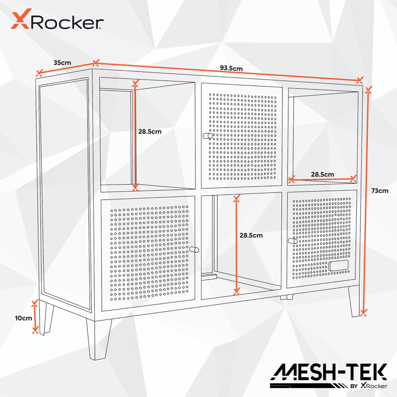 X Rocker Mesh-Tek Wide 6 Cube Unit - Storage Unit