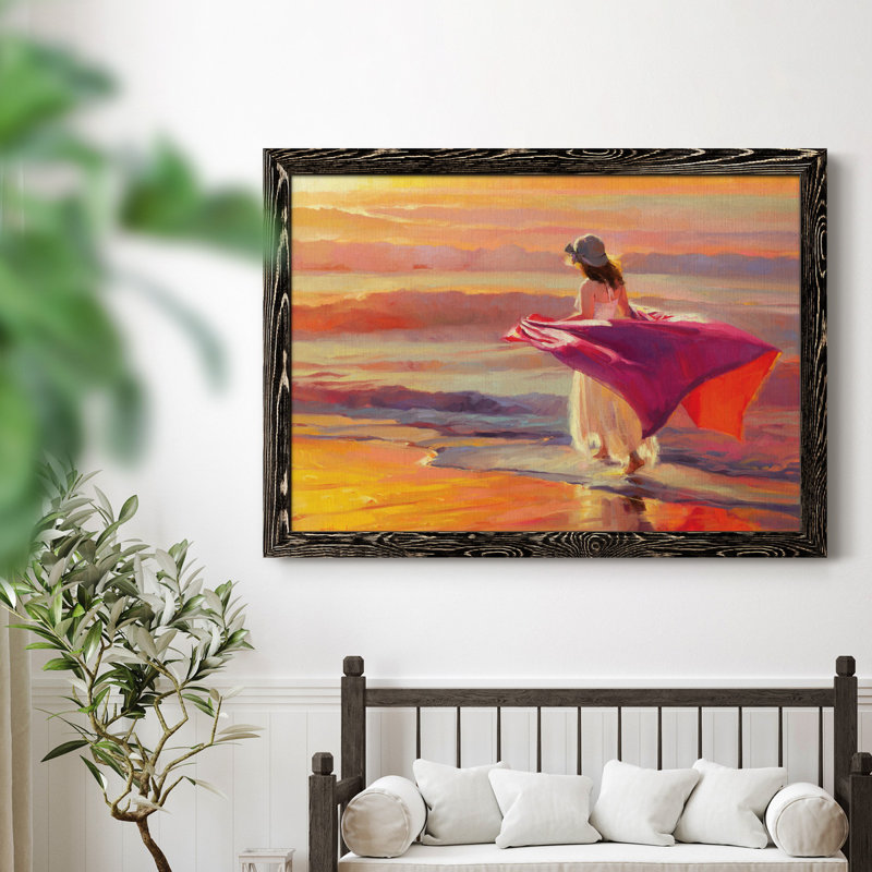 Catching The Breeze - Peinture sur toile encadrée, H 37,5 po x l 27,5 po x P 1,5 po, Noir