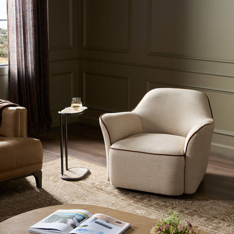 Bethany Swivel Chair-Alcala Wheat, Alcala Wheat Polyester Blend