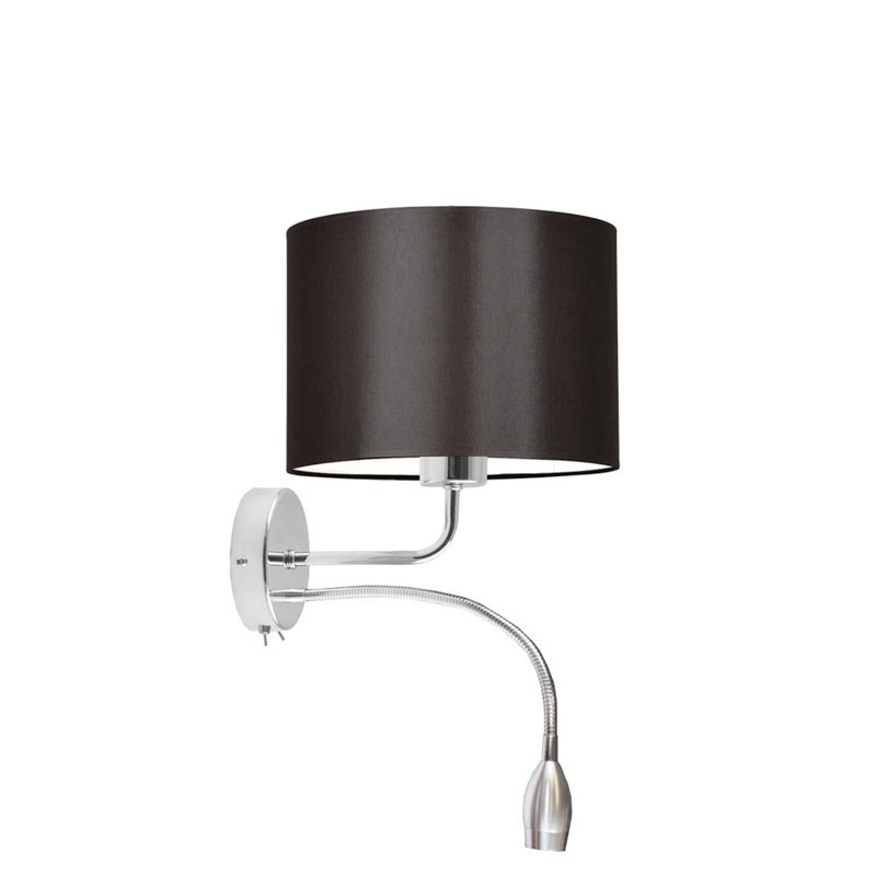 Audery LED Armed Sconce, Chrome, Brown
