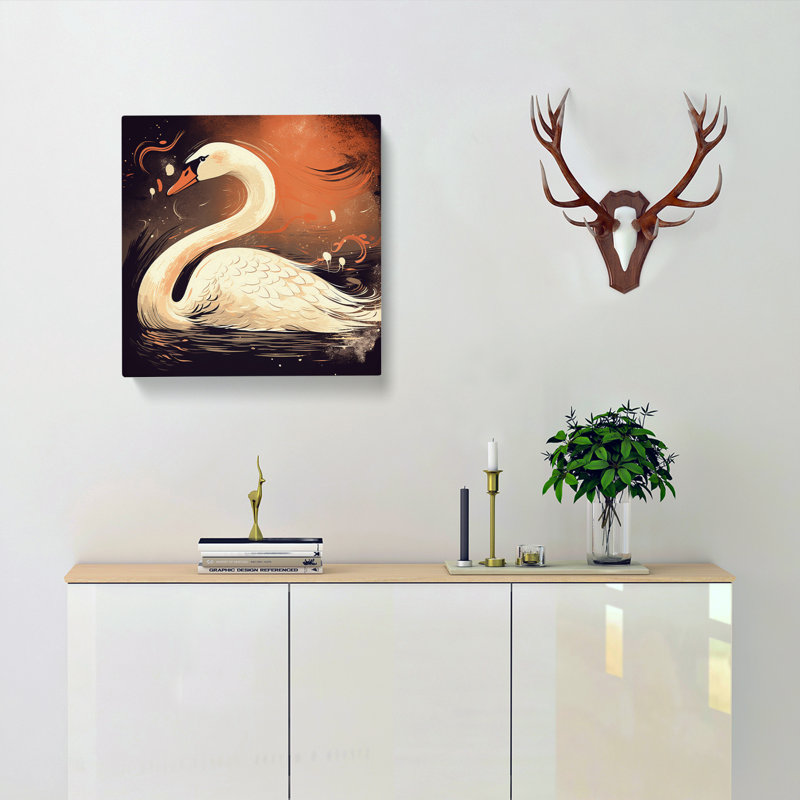 Swan Retro No.3 - Wrapped Canvas, 35cmH x 35cmW