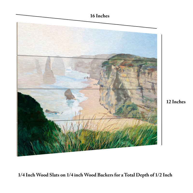 Meredith Howse Victoria Wood Slat Art, H 12 po x l 16 po