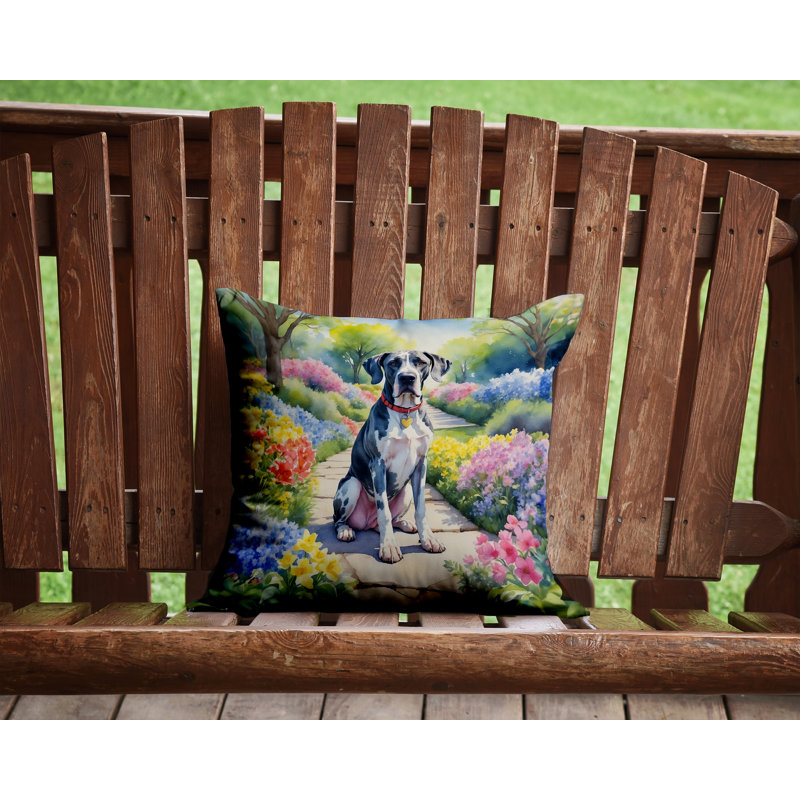 Coussin décoratif intérieur / extérieur Spring Path, H 14 po x l 14 po