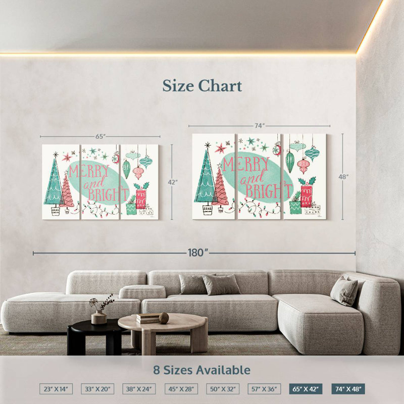 Lelend Retro Christmas I Bright, H 42 po x l 65 po