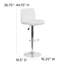 Contemporary Vinyl Adjustable Height Barstool with Rolled Seat and Chrome Base-2059449261