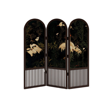 Black Solid Wood Pine Room Dividers