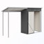 Abri métallique adossé avec pergola ouverte