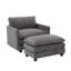 Fauteuil d'appoint rembourré avec repose-pieds Redenius Boucle-107084443