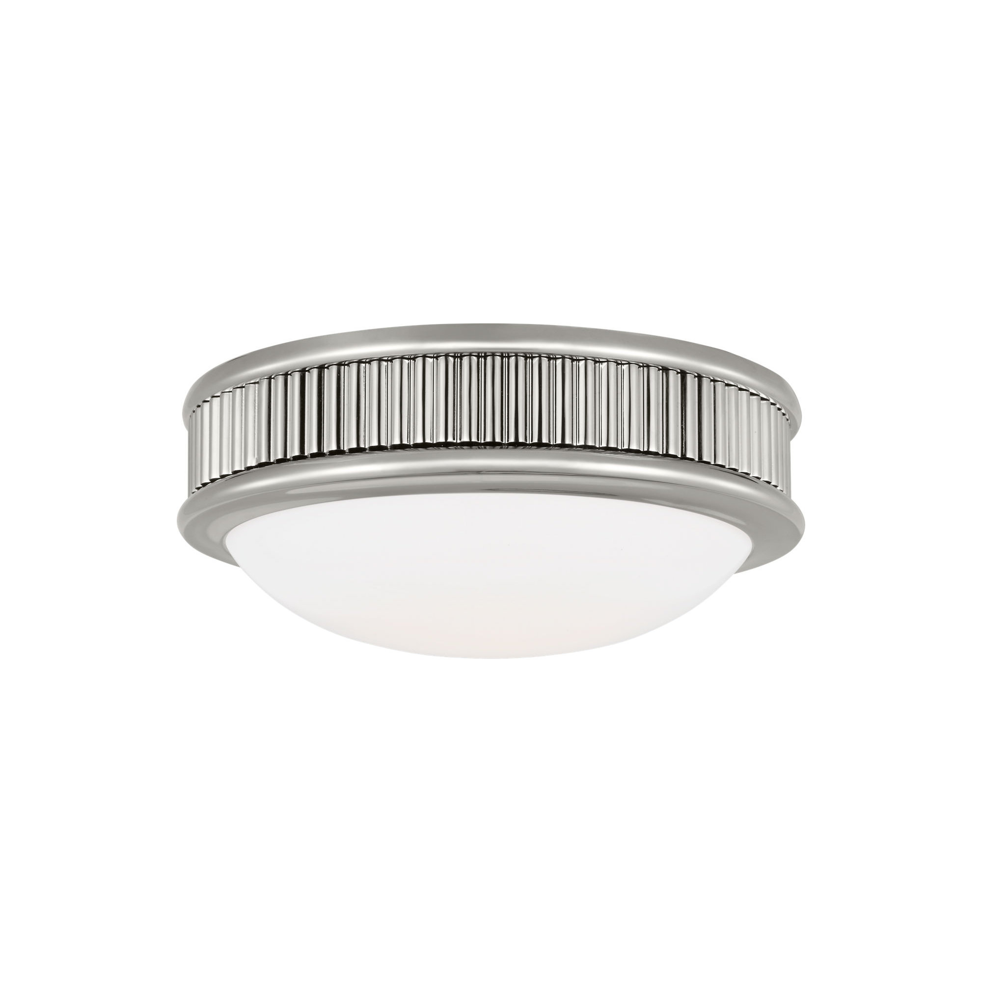 Rigsby Flush Mount, Polished Nickel, 3" H x 8" W x 8" D