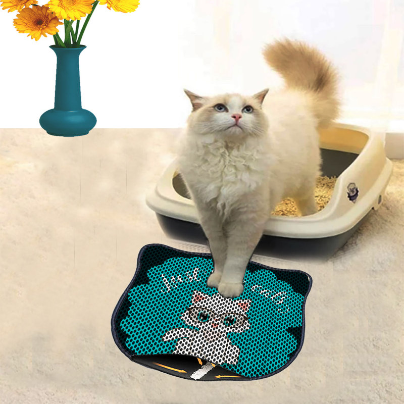 Durable Cat Litter Mat, 15.7 x 19.7 inches | 50% PVC / 50% Polyester, Machine Washable & Vacuum Friendly | Perfect for Easy Cleanup, Non-Slip Design to Keep Your Home Clean & Fresh, Ideal for Pet Owners