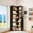 71" Tall Black Corner Bookshelf, 6 Tier L-Shape Corner Shelf Stand
