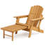 Chaise Adirondack surdimensionnée en bois massif avec repose-pieds rétractable, conception pliante et accoudoirs larges pour la terrasse et la cour arrière-1837316494