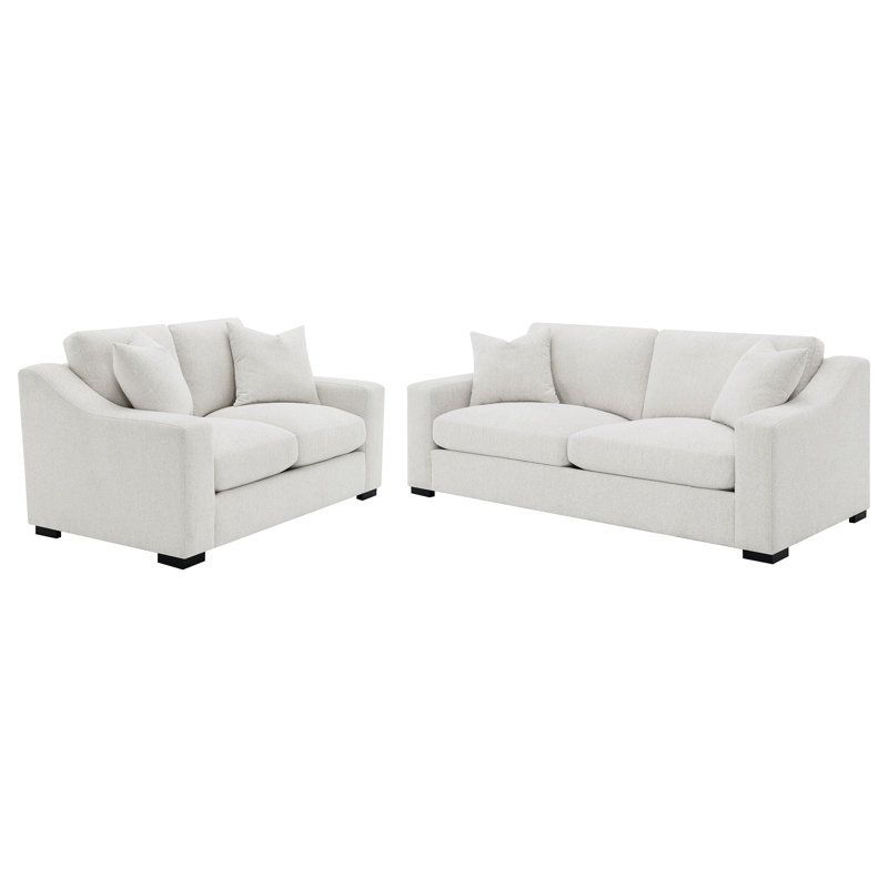 Ensemble de canapé rembourré 2 pièces Latoria sable, 2 Pieces: Sofa, Loveseat, Sand
