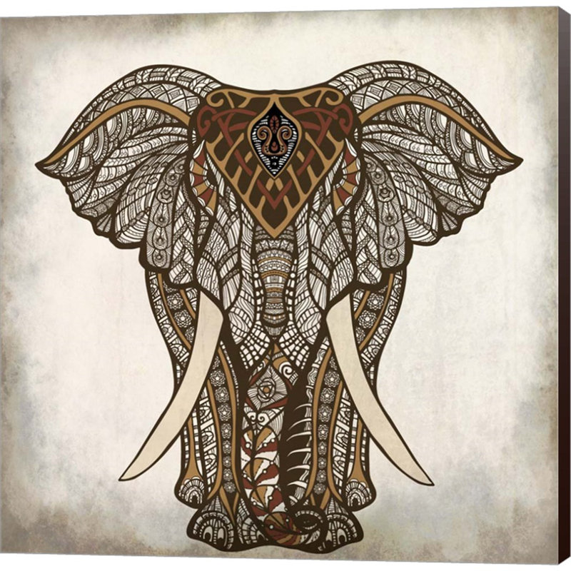 «Mandala Elephant» par Kimberly Allen - impression sur toile tendue