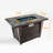42'' x 25.6'' Rectangle Steel + Tile + Glass + PE Wicker Fire Pit Accessory
