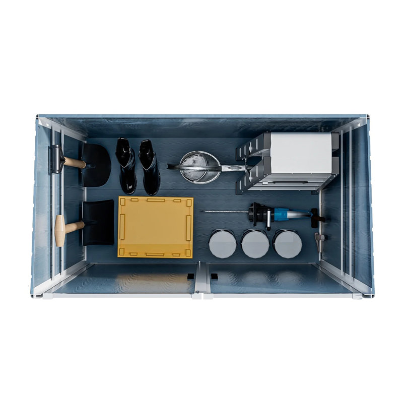 Armoire de rangement extérieure en résine imperméable 5X3ft avec portes verrouillables pour vélos et meubles de patio