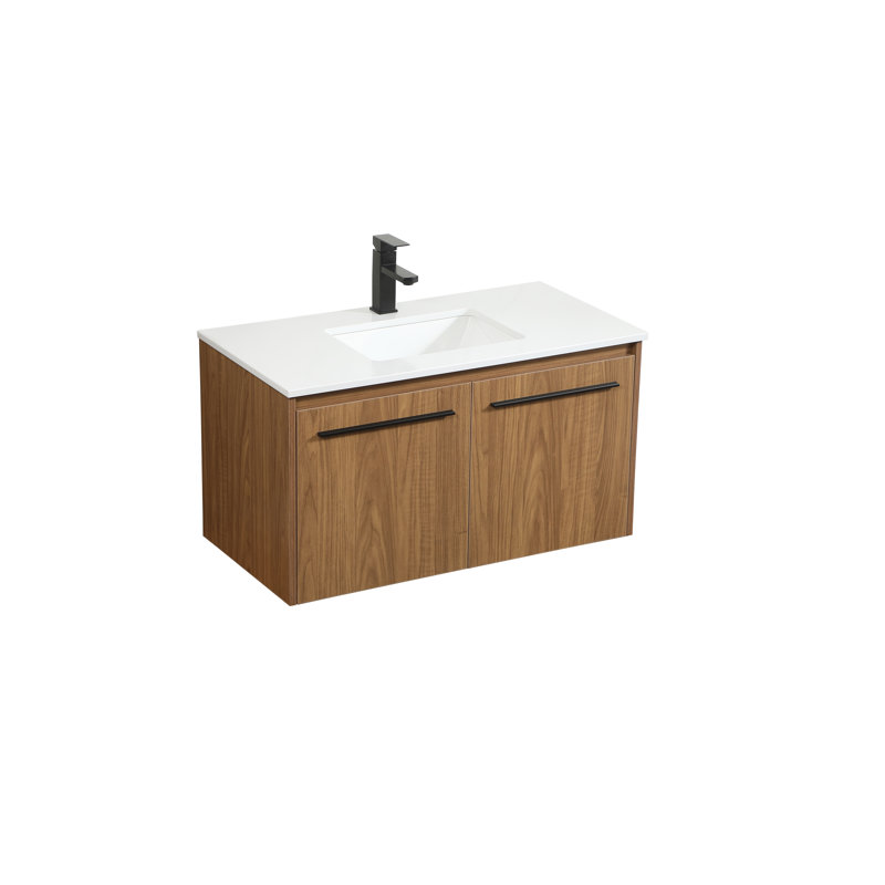  Ensemble de meuble-lavabo simple 36 po, Noyer brun
