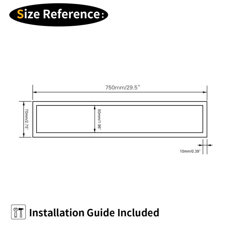 Barre à serviettes en acier inoxydable SUS 304, rangement mural moderne pour salle de bain, H 2,76 po x l 30 po x P 1,96 po
