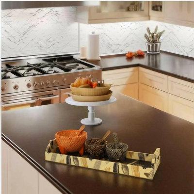 Beige Cornfield 20" Rectangular Serving Tray