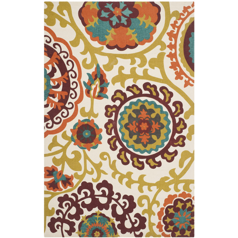 Abstract Cotton Hand Woven Area Rug, Rectangle 122 x 183cm