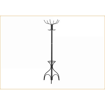 Arbre d'entrée avec banc à chaussures, portemanteau et amp; Tablettes de rangement | Noir | Bois aggloméré + métal