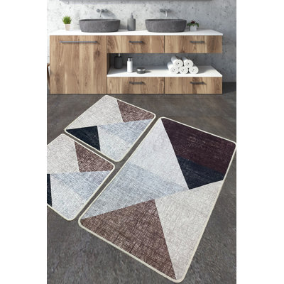 Ensemble de tapis de bain luxueux (3 pièces), en polyester doux, 23,6 po x 39,4 po (1 pièce) et 19,7 po x 23,6 po (2 pièces) | Antibactérien, antidérapant, 20,5 oz / pied carré | Lavable à la machine et durable, parfait pour les salles de bain élégantes