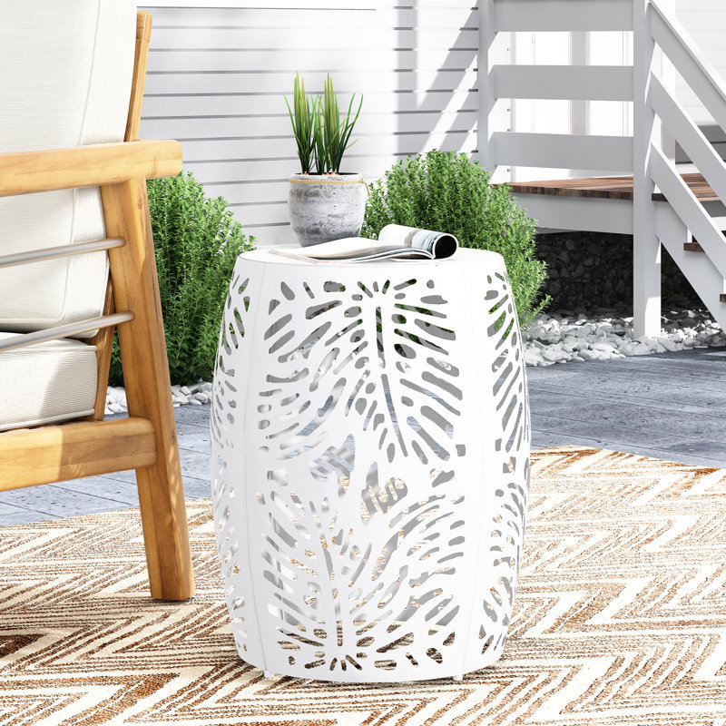 Table d'appoint Modern, Blanc, H 20,46 po x l 16,96 po x P 16,68 po